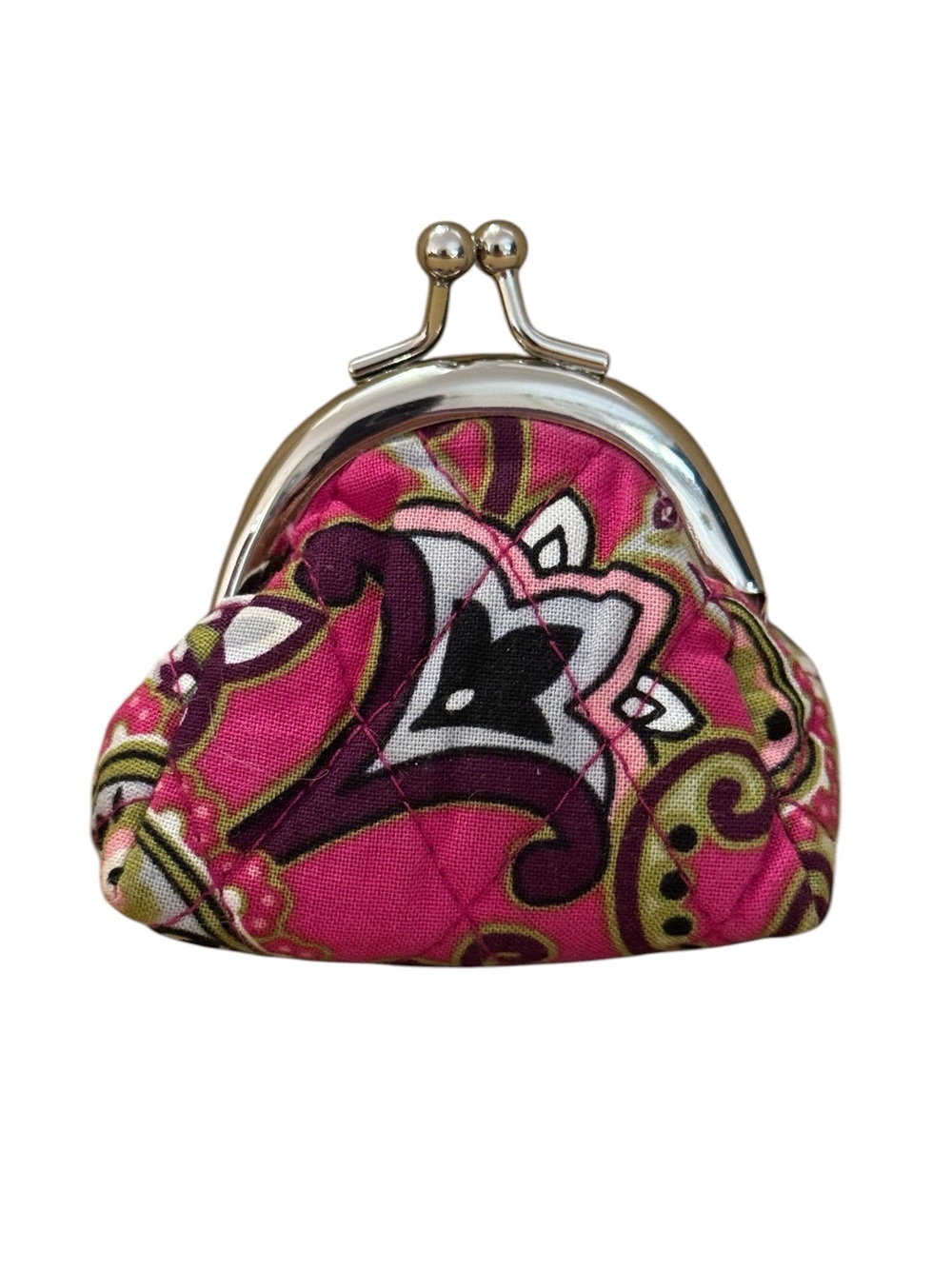 Vera Bradley Very Berry Paisley Iconic Mini Kisslock Coin Purse RETIRED